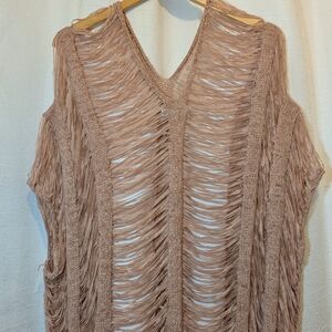 Chic Touch Me Fringed Knit Top Mauve
